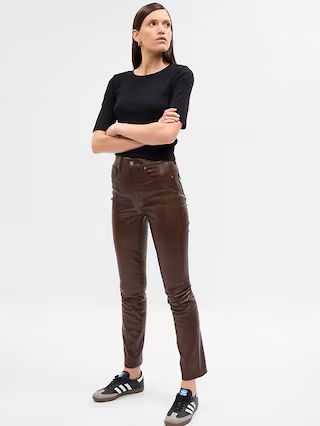 High Rise Faux-Leather Vintage Slim Pants | Gap (US)