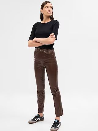 High Rise Faux-Leather Vintage Slim Pants | Gap (US)