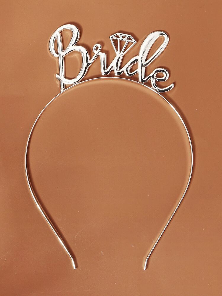 Diamond & Letter Decor Bride Headband | SHEIN