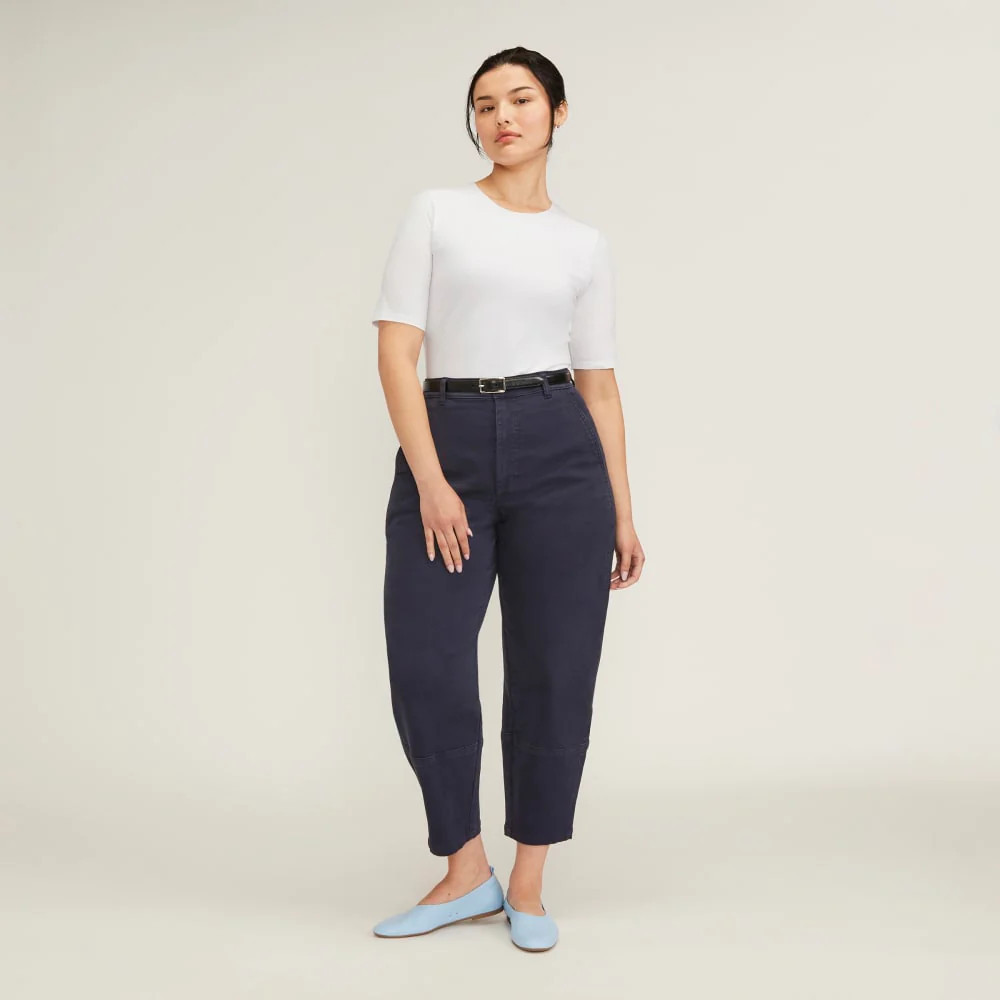 Short-Sleeve Crew Neck Bodysuit in White | Thong, Cotton | Everlane