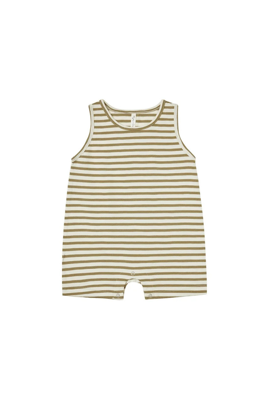 Rylee + Cru Olive Stripe Sleeveless One Piece | Roolee