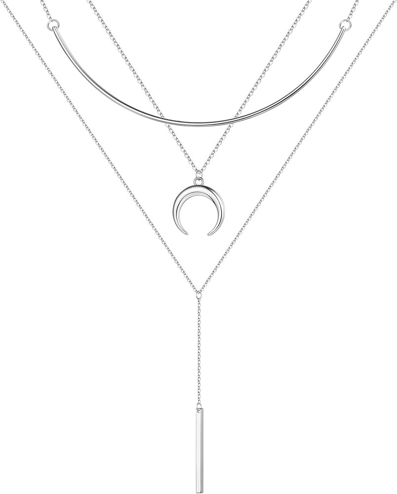 Turandoss Gold Layered Necklaces for Women - 14K Gold Plated Handmade Multilayer Bar Pearls Coin ... | Amazon (US)