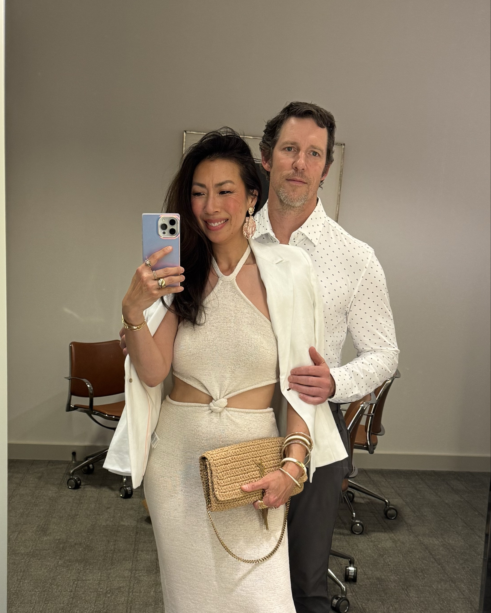 Style of Sam in a Date night outfit (also perfect for vacation) for the Summer with seashell earrings & cutout knit dress #styleofsam #cultgaia #targetstyle 

#LTKFindsUnder50 #LTKOver40 #LTKTravel