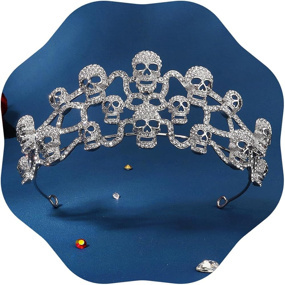JWICOS Halloween Skull Rhinestone Headband Gothic Queen Costume Party Headpiece Hair Accessories ... | Amazon (US)