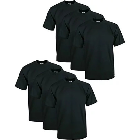 6 Pack Pro Club Men s Heavyweight Short Sleeve Tee T-Shirt - Black - Small | Walmart (US)