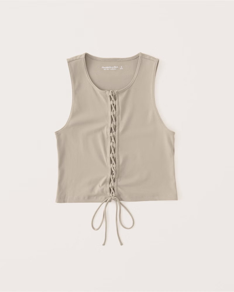 Lace-Up Seamless Fabric Scuba Tank | Abercrombie & Fitch (US)