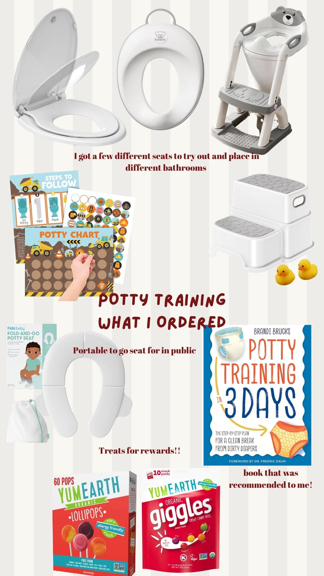 What I ordered for potty training 