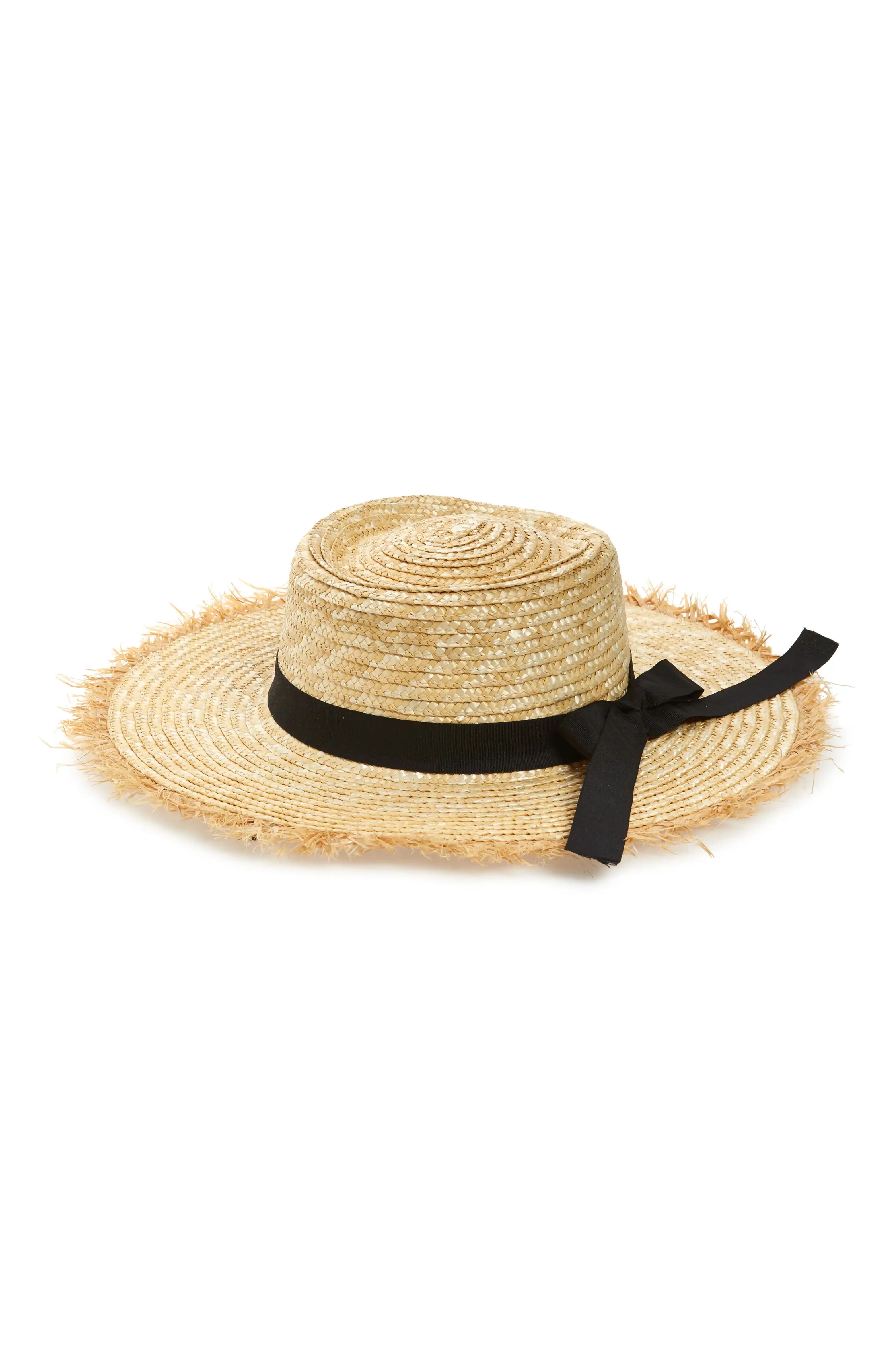 Frayed Edge Straw Boater Hat | Nordstrom