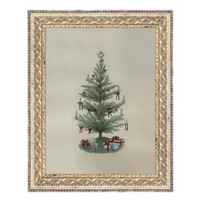 Petal Lane 8"x10" Vintage Tree with Bows Fancy Gold Wall Art | Target
