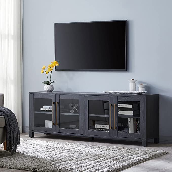Amazon.com: Quincy Rectangular TV Stand for TV's up to 80" in Charcoal Gray : Industrial & Scient... | Amazon (US)