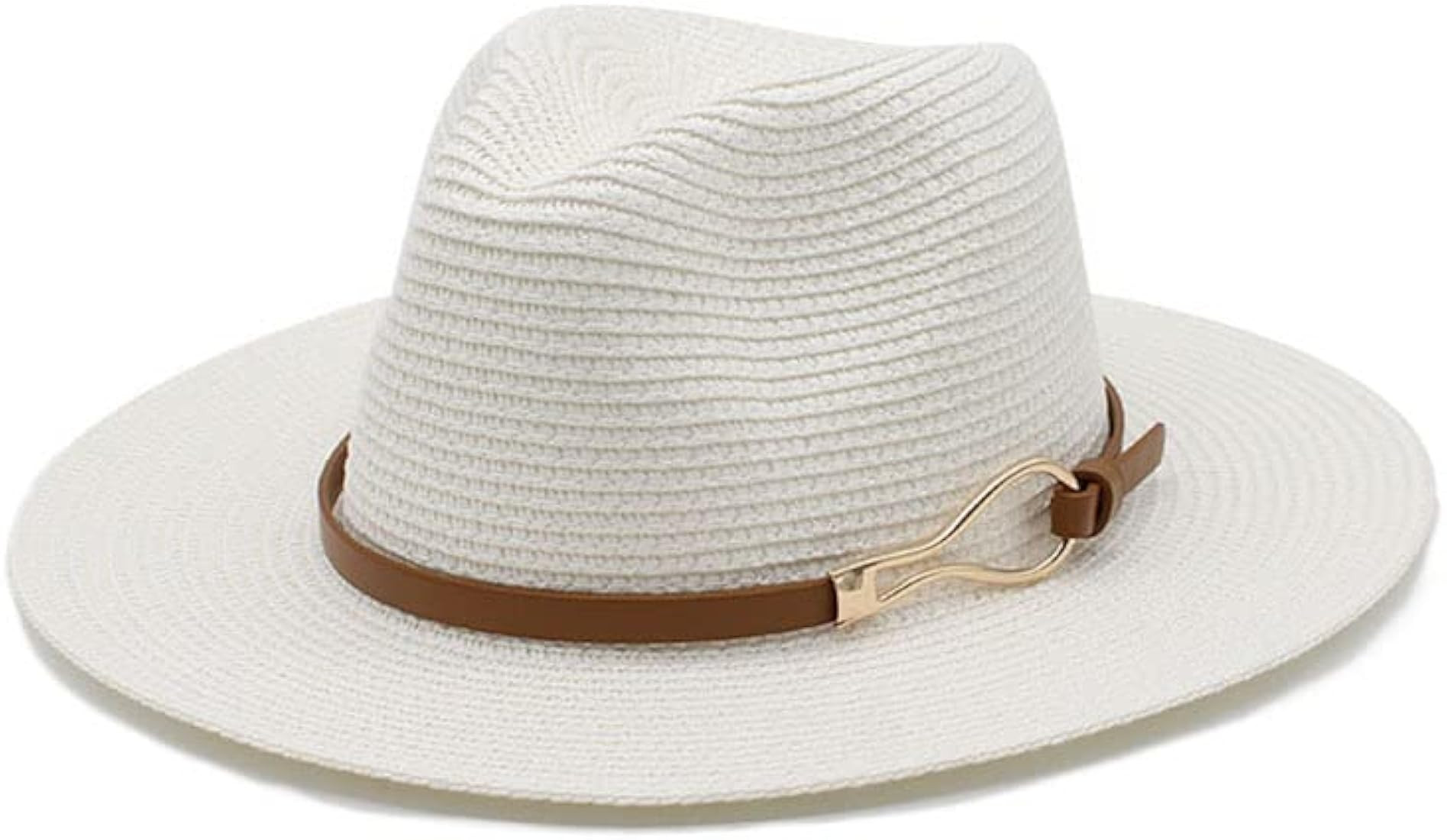 Short Brim Straw Hat Panama Fedora Hat Summer Beach Sun Trilby Hat Packable Roll Up Hat | Amazon (US)