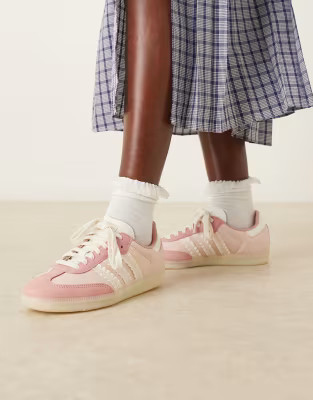 adidas Originals Samba OG trainers in light pink and white ruffle | ASOS | ASOS (Global)