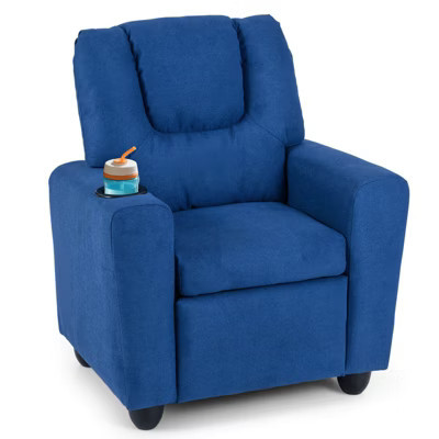 Costway Kids Recliner with Cup ackrest & Footrest for Boys & GirlsHolder with Adjustable Blue | Target