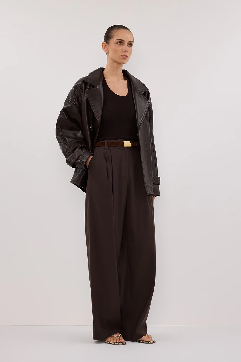 EDEN BITTER CHOC TAILORED PANT | DISSH