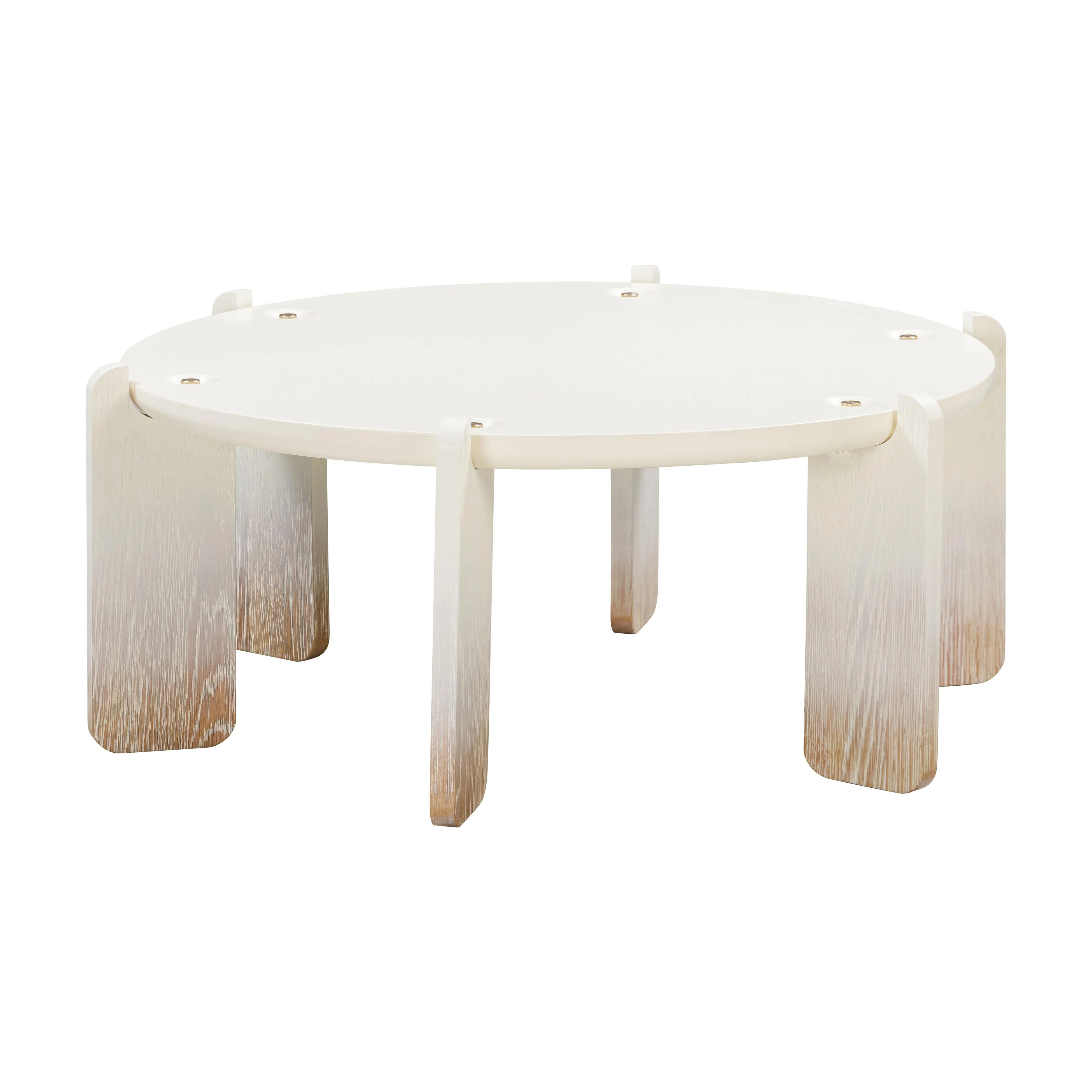 Gloria 35" Cream Oak Round Coffee Table | TOV Furniture