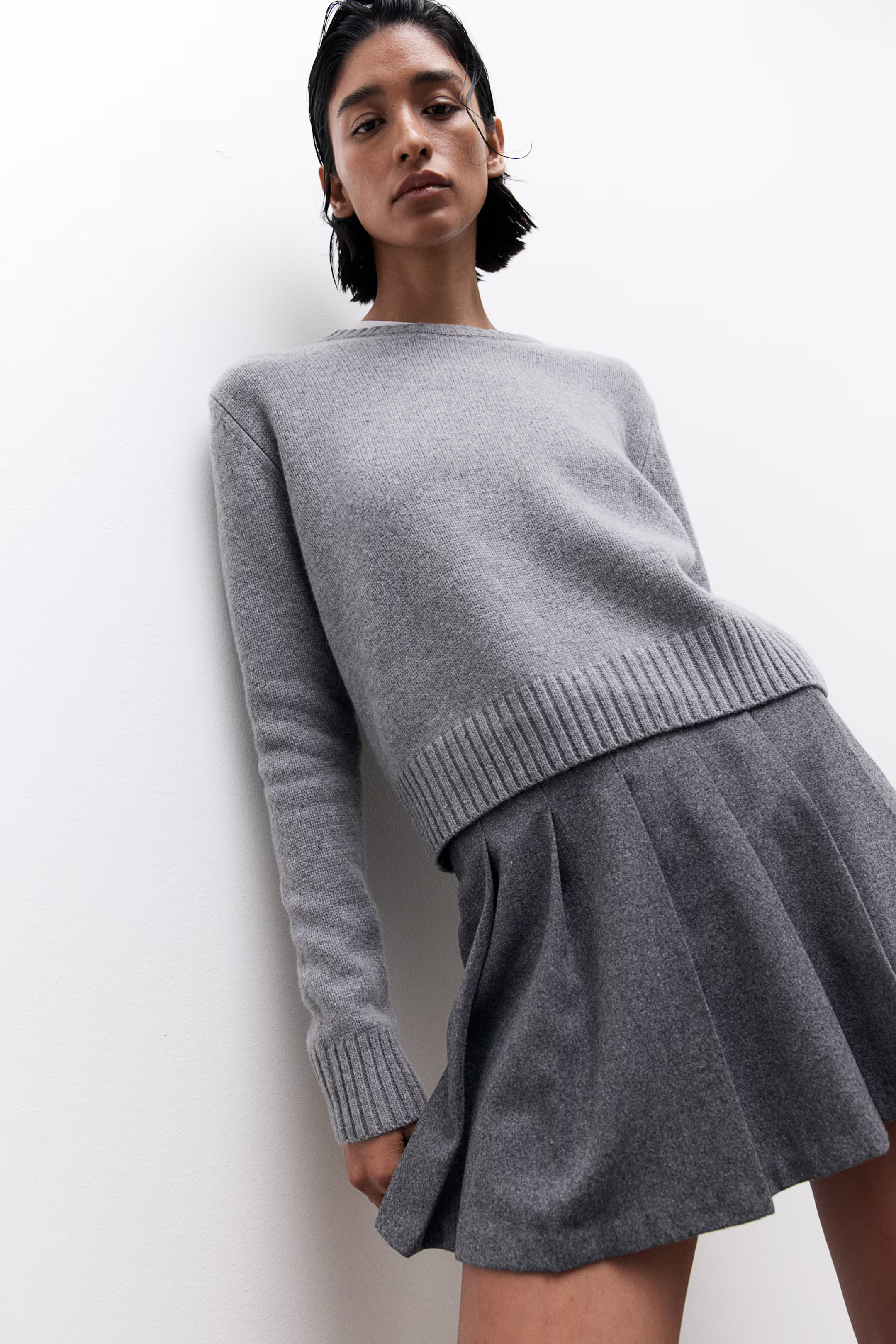 Pleated Wool-Blend Skort | H&M (US + CA)