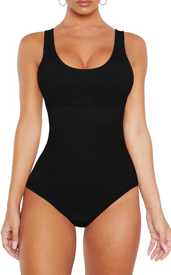 Bodysuit for Women - Tummy Control Seamless Tops Compression Butt Lifting Shapewear Bodysuits | Amazon (US)
