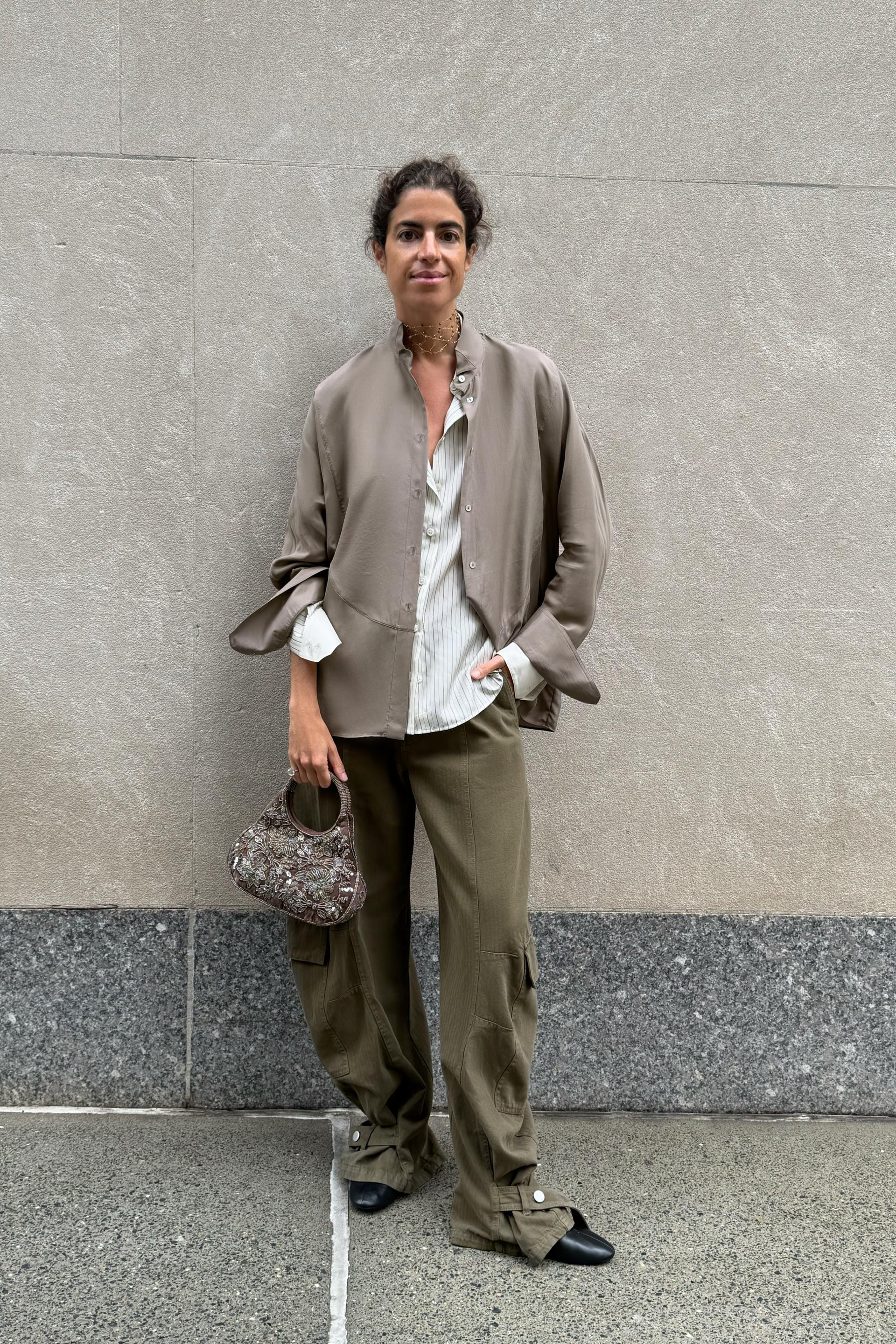 Zara - Zw Collection Barrel Cargo Pants - Khaki - 27 (Us 4) - Woman | Zara US