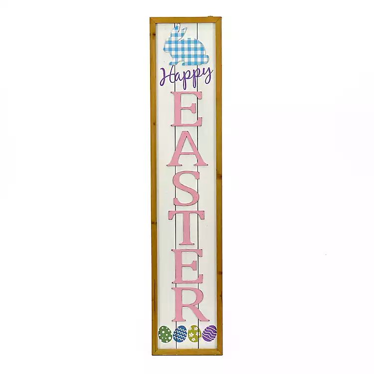 White Wood Happy Easter Porch Board | Kirkland's Home