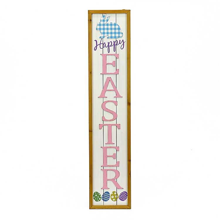 White Wood Happy Easter Porch Board | Kirkland's Home