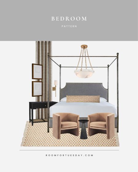 Curated interior pairings : patterned bedroom 

#interiordesign #bedroom #furniture #bed #designplan

#LTKstyletip #LTKFind #LTKhome