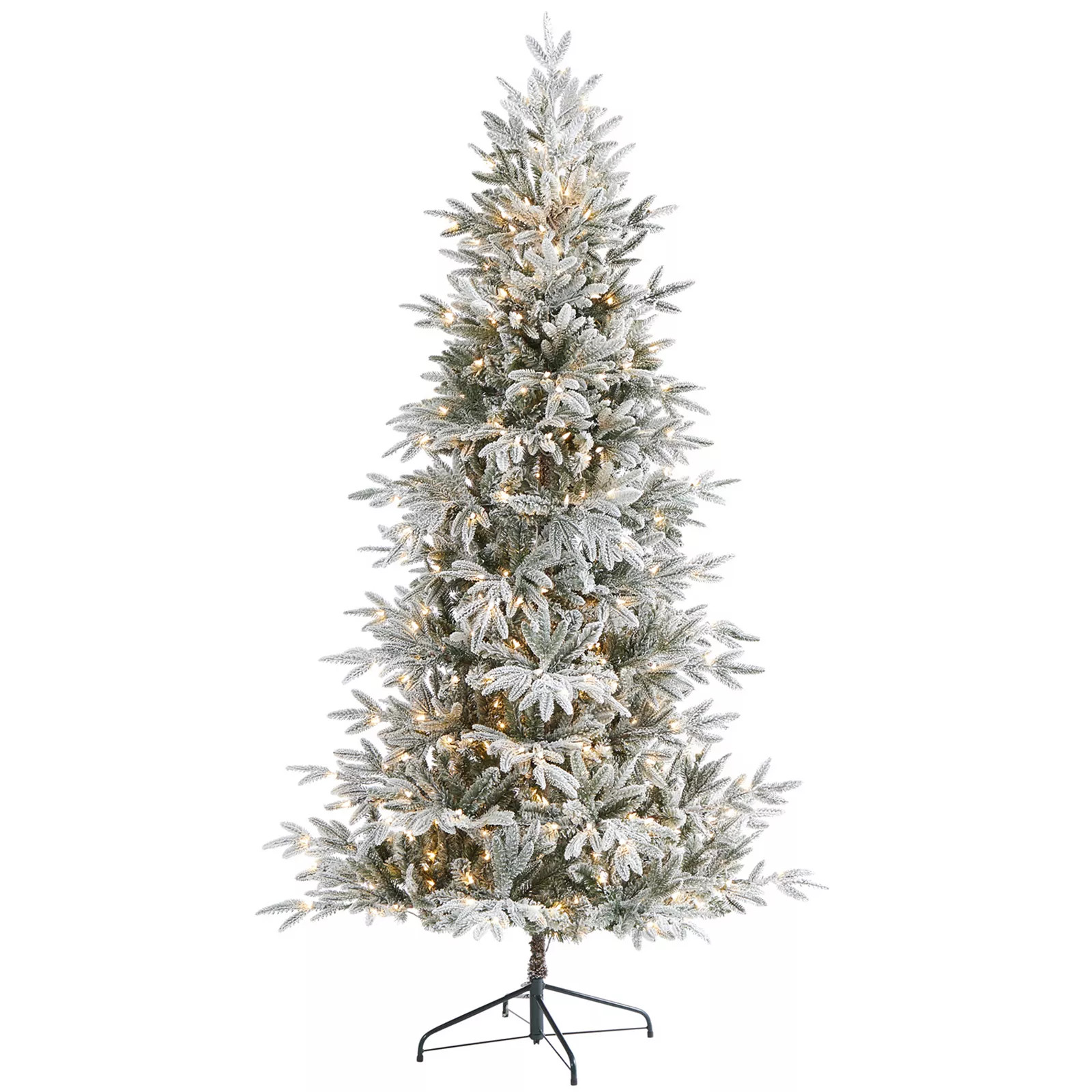 nearly natural 7.5-ft. Flocked Manchester Spruce Artificial Christmas Tree, Green | Kohl's
