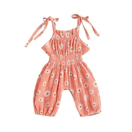 Puloru Baby Girls Daisy Print Romper Jumpsuit Fashion Romper Jumpsuit | Walmart (US)
