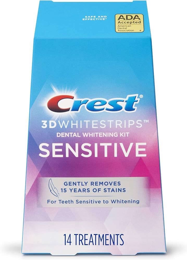 Crest 3D Whitestrips for Sensitive Teeth, Teeth Whitening Strip Kit, 28 Strips (14 Count Pack) | Amazon (US)