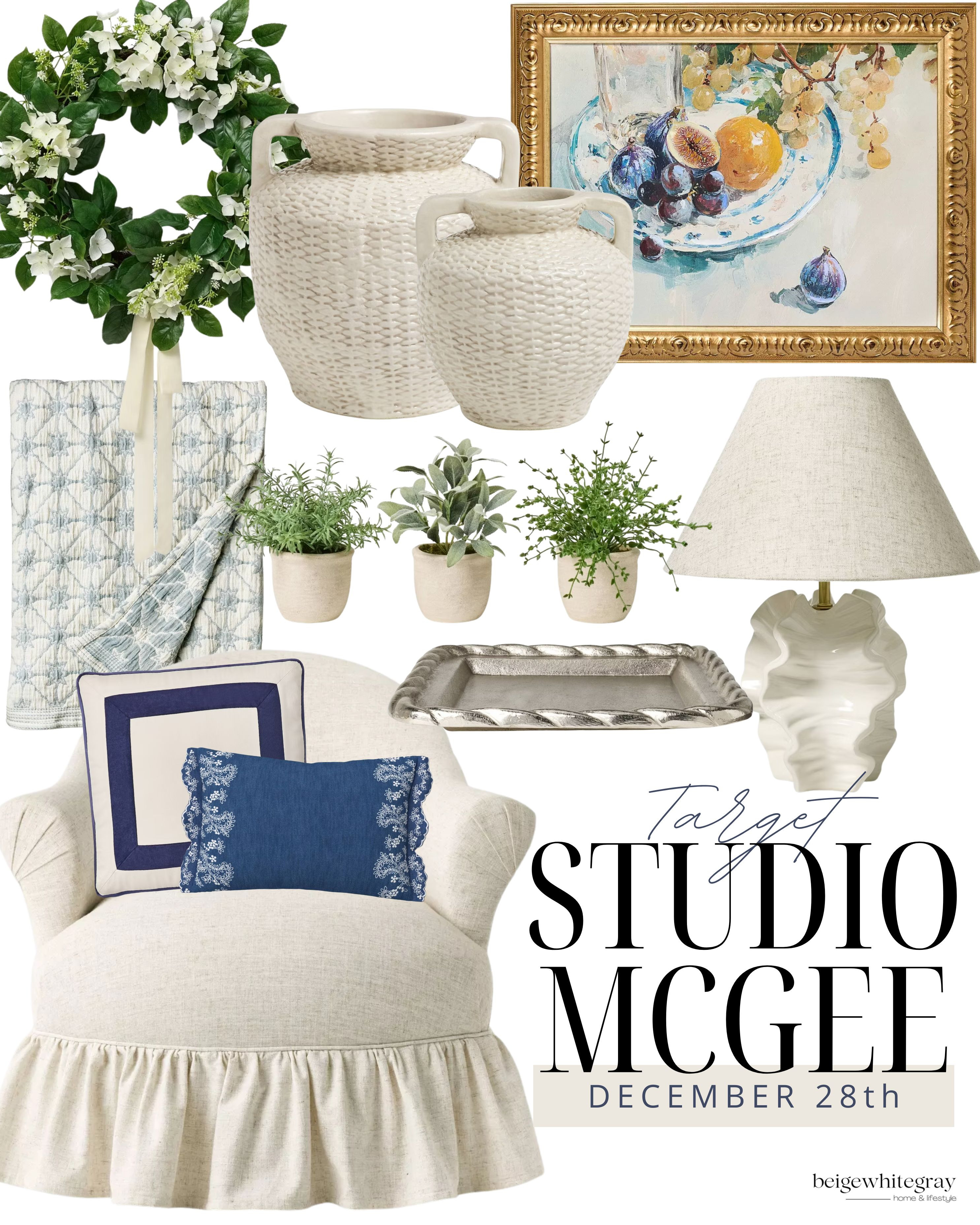 Studio Mcgee Spring Collection coming to Target on December 28th!
Studio McGee Home / Target Home / Spring Home / Textured Throw Pillows /  Neutral Blankets / Woven Baskets / Ceramic Vases / Textured Vases / Decorative Trays / Linen Curtains / Minimalist Wall Art / Rattan Accent Chairs / Stoneware Bowls / Neutral Area Rugs / Light Oak Furniture / Organic-Shape Mirrors / Spring Faux Greenery / Faux Florals / Marble Accent Pieces / Soft Light Rugs / Neutral Furniture / Sculptural Lighting / Pastel Decor / Reclaimed Wood Accents / Floral Pillows / Jute Rugs / Handcrafted Pottery / Linen Textures / Clean Lines & Natural Materials / Travertine Decor / Coffee Table Decor / Open Shelving Decor / Bookshelf Decor / Decorative Books / Marble Accents / Neutral Spring / Organic Modern Decor / Brass Candlestick Holders / Marble Decorative Boxes / Linen Accents / Woven Blanket Baskets / Neutral Wallpaper / Scalloped Decor / Neutral Home Furniture / Living Room Furniture / Entryway Furniture / Bedroom Furniture / Linen Sofa / Neutral Accent Chairs / White Oak Coffee Table / Arched Cabinets / Fluted Furniture /  

 

#LTKSeasonal #LTKHome