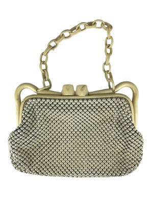 Whiting & Davis Co. Womens Beige Mesh Bakelite Chain Strap Top Handle Bag  | eBay | eBay US