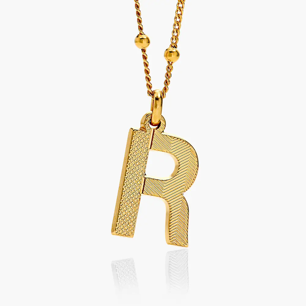 Texture Initials - Gold Vermeil | Oak & Luna (US)