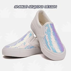 Amazon.com | Toandon Toddler Girls Canvas Loafer Shoes Slip On Sneakers Boys Kids Sequins Glimmer... | Amazon (US)