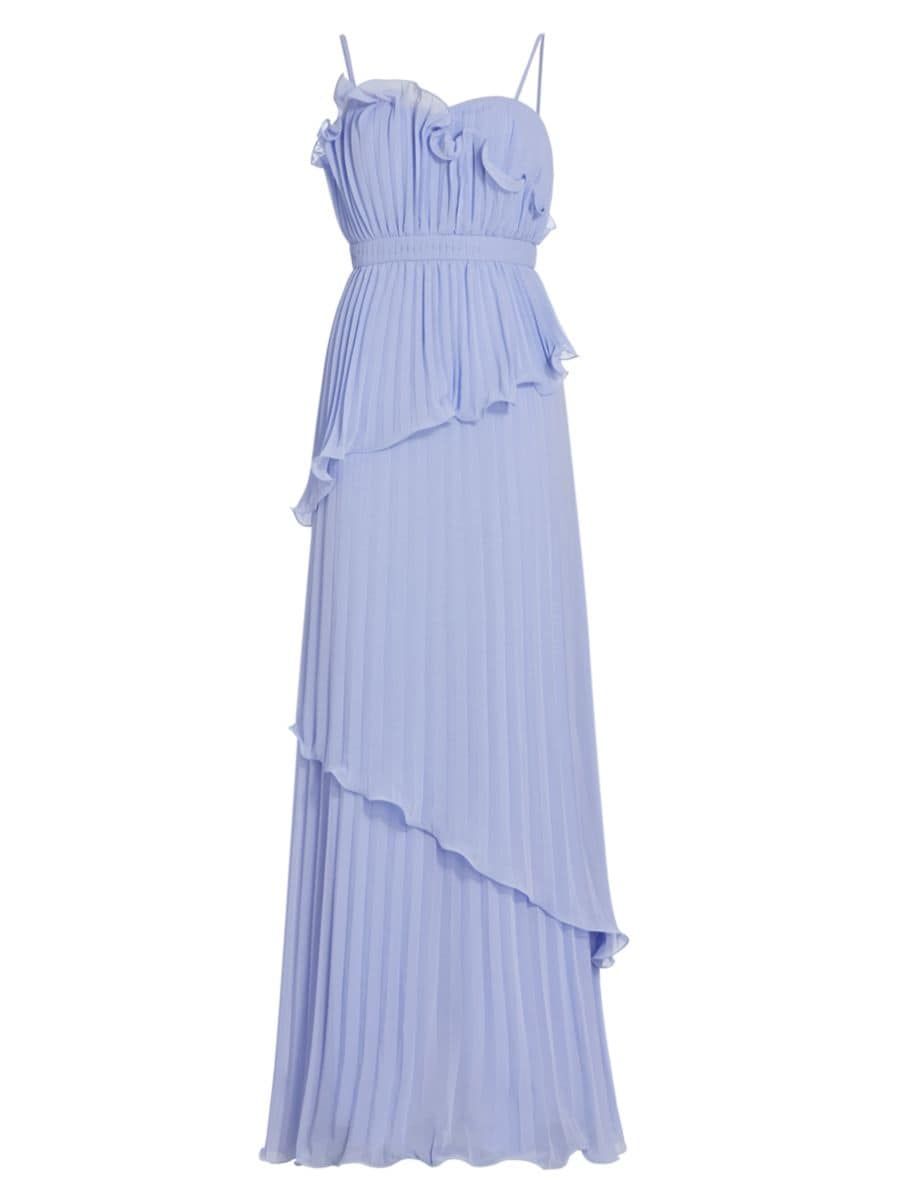 Cassy Pleated Tiered Gown | Saks Fifth Avenue