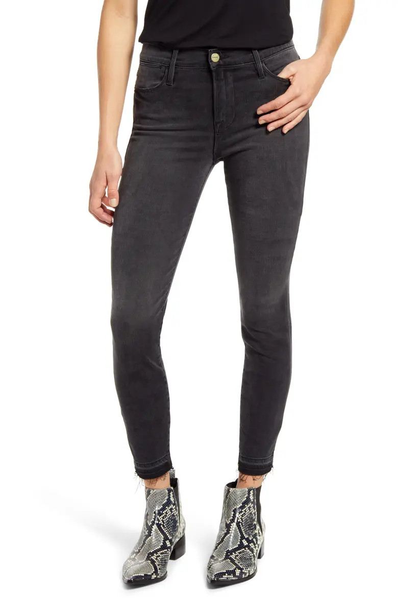 Le High Waist Crop Released Hem Skinny Jeans | Nordstrom