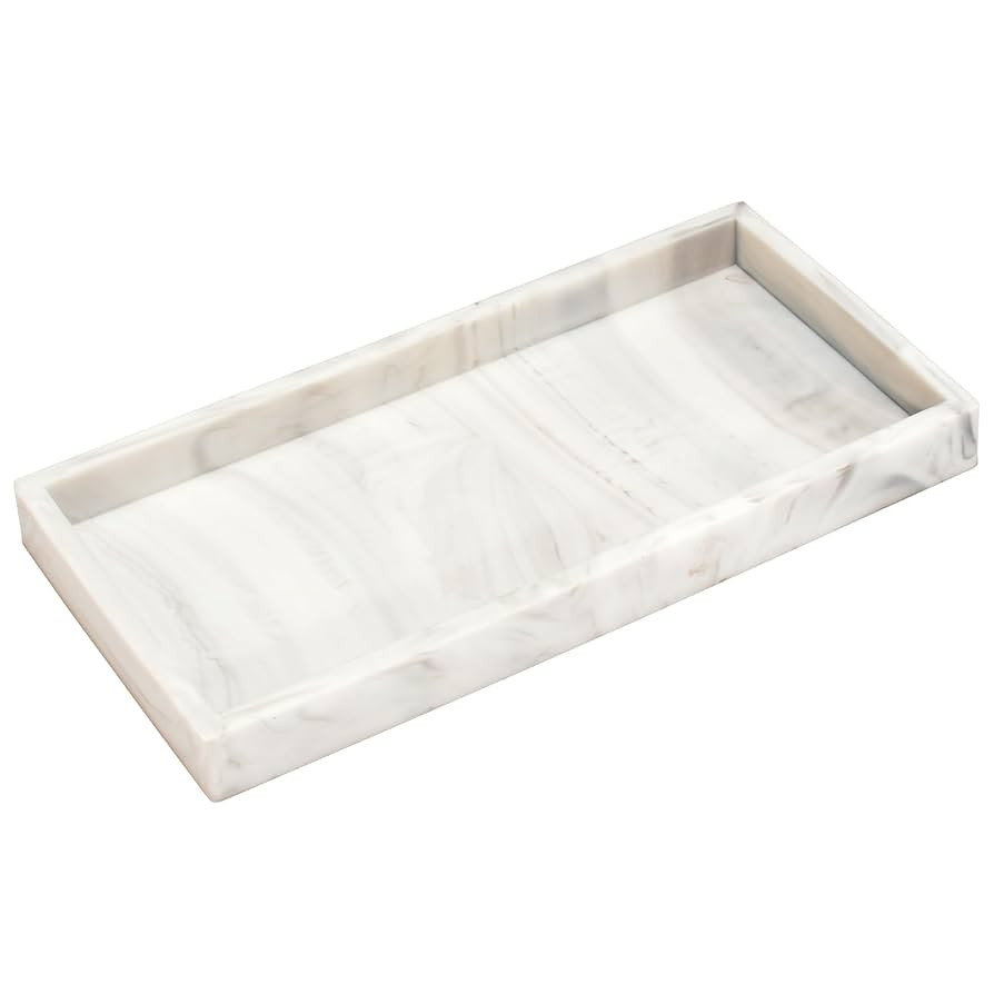 DNC 7.9" Small Silicone Bathroom Vanity Tray for Counter, Kitchen Sink Soap Tray for Dish Holder ... | Amazon (US)