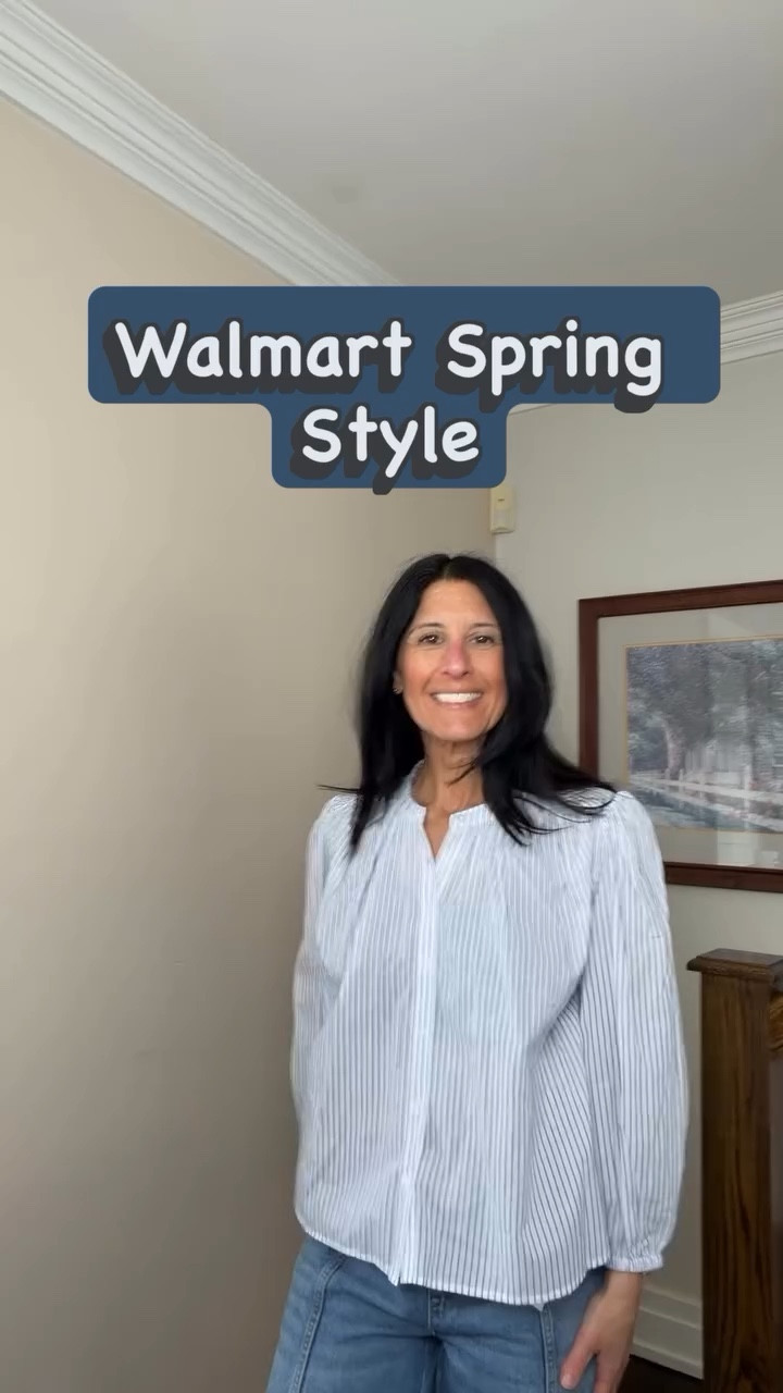 Walmart Spring Style! Light fabric with 3/4 sleeves. Great for wearing under a blazer or a summer night outing. These pull string jeans means no annoying zippers and buttons. Super comfy that can be dressed up or down! Size up in the pants! These pants I’m wearing can only be found in stores and made by Scoop!

#LTKPetite #LTKdayinmylife