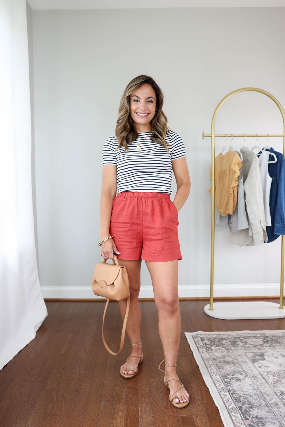 A  mini summer capsule with 10 items and 20 outfits! Red short six ways: 

Sizing 
Striped top: xxs 
Red shorts: xxs 
Bag is from Polene, I’m unable to link it 

I also linked sandals options that are less expensive as well as shorts options that blend well with the capsule tops in case linen isn’t your favorite. 

My measurements for reference: I’m 4’10” and 105lbs. My bust, waist, and hip measurement is 32”, 24”, and 36”.

#LTKSeasonal #LTKPetite