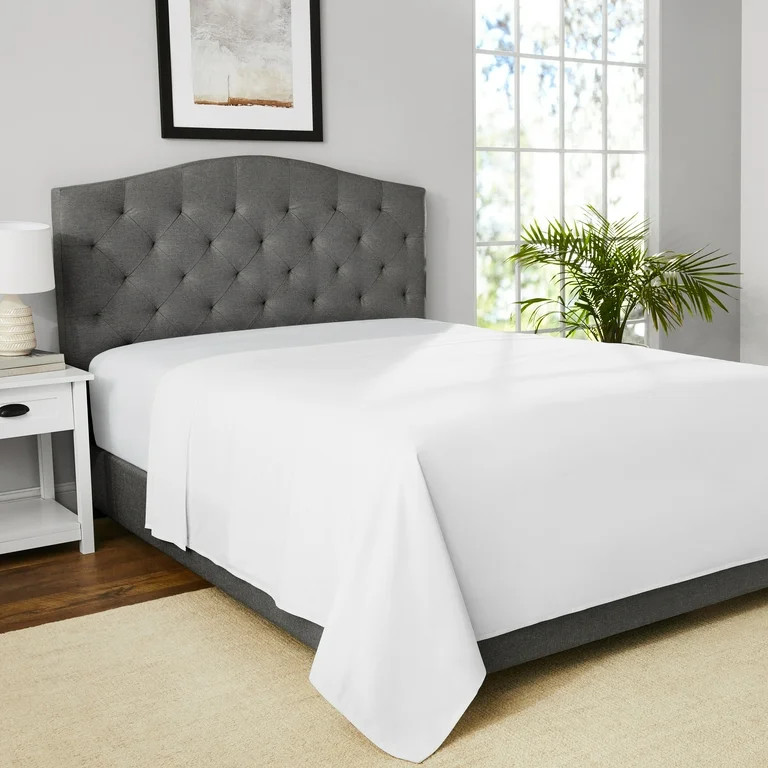 Mainstays Easy Care White Cotton Blend Percale Flat Bed Sheet, Full | Walmart (US)