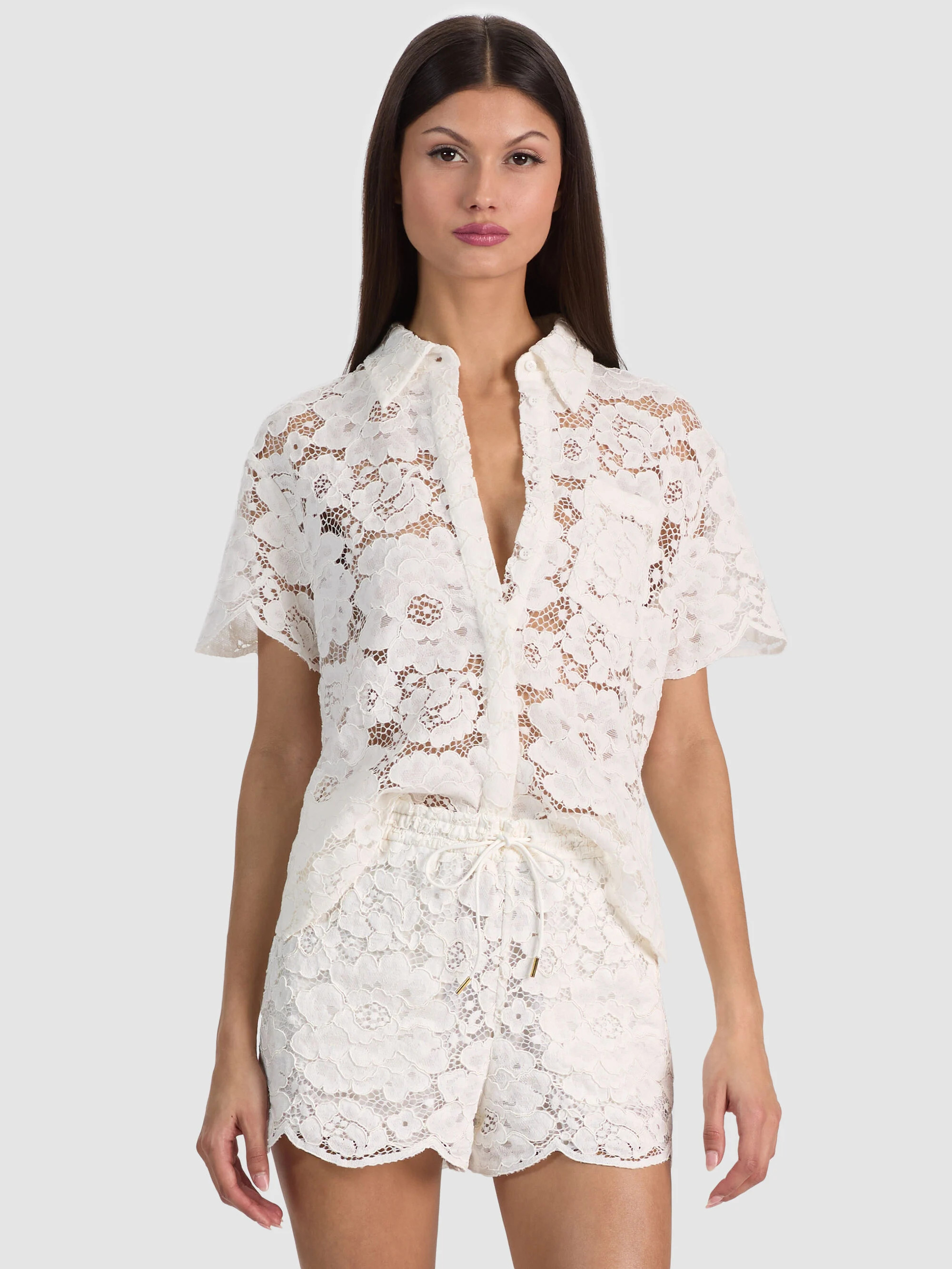 LANE LACE BUTTON DOWN | Alice + Olivia