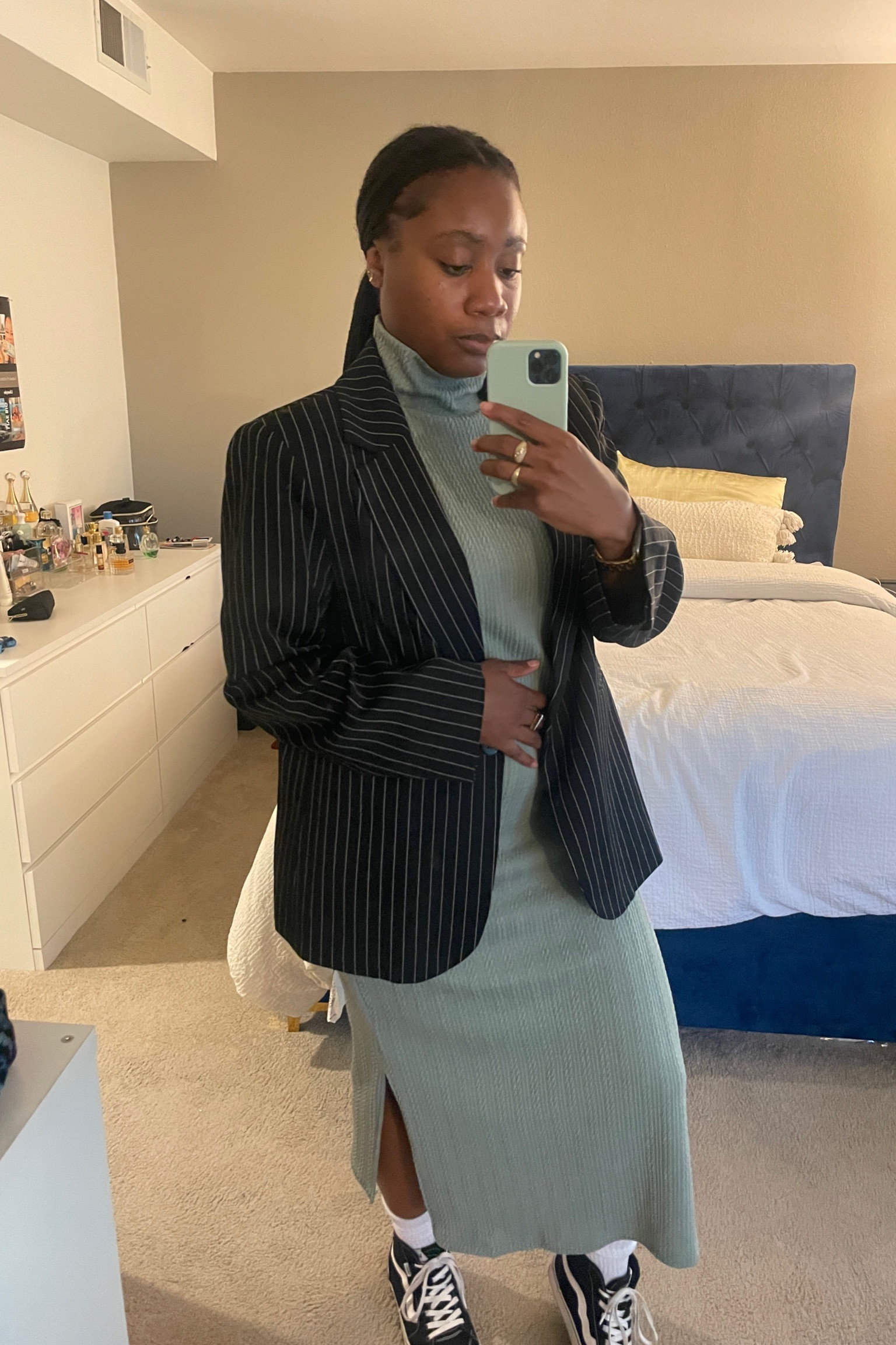 Casual work day. Dress and sneakers  

#LTKworkwear #LTKSeasonal #LTKstyletip