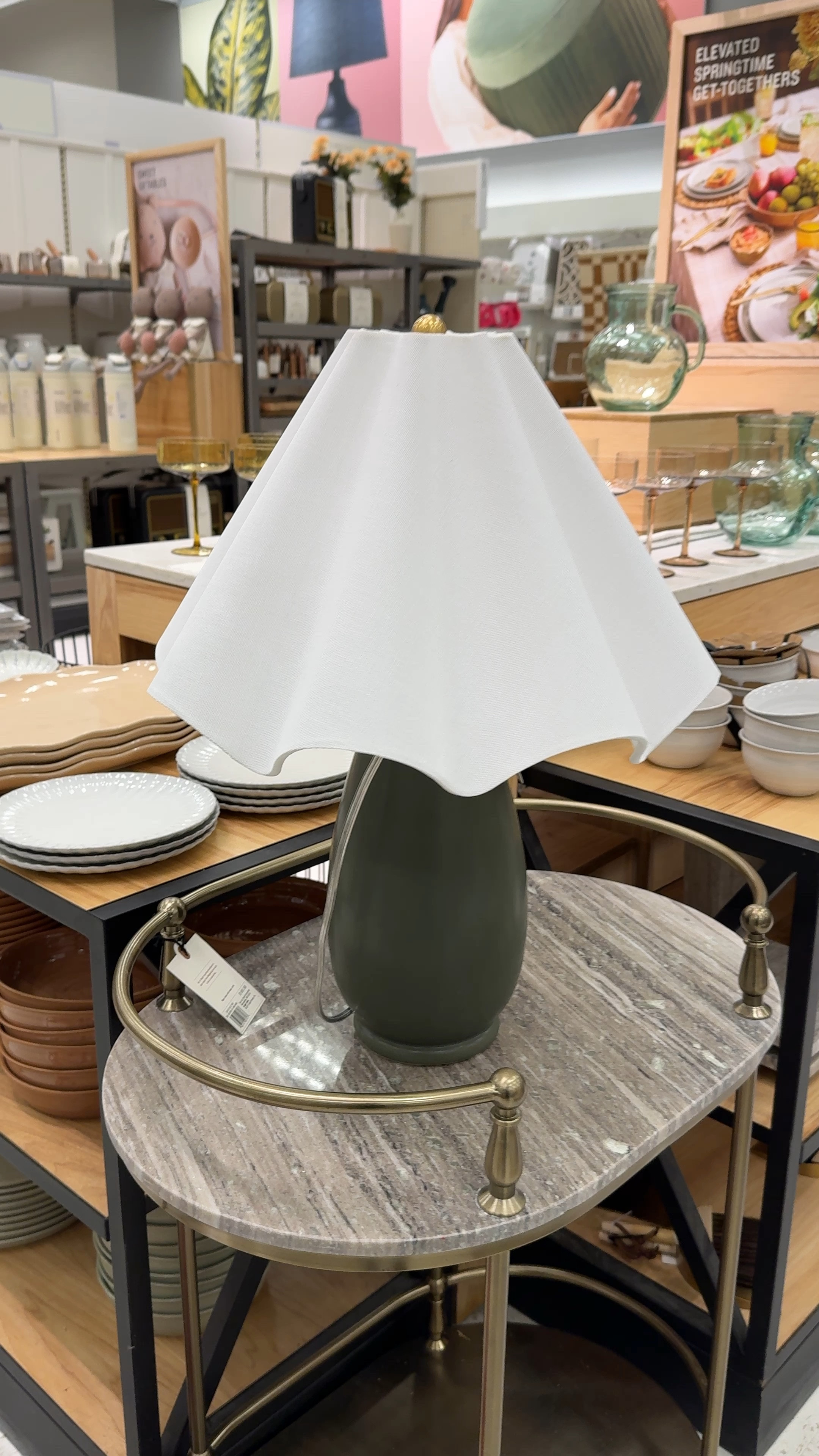 Lulu and Georgia lamp dupe at Target - I could not get over this price point! It is a gorgeous olive green color with a very cute wavy/scalloped lamp shade #organicmodern #modernorganic #lamp #home decor 

Home decor, lamp shade, modern organic, Nancy Meyers aesthetic, home design  

#LTKHome