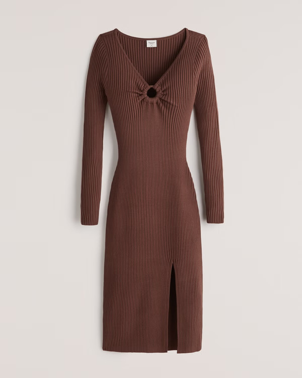 Women's Long-Sleeve O-Ring Sweater Midi Dress | Women's Dresses & Jumpsuits | Abercrombie.com | Abercrombie & Fitch (US)