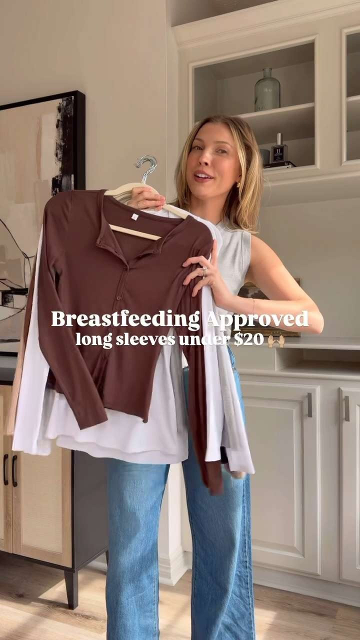 Nursing friendly long sleeves from Amazon! Wearing S in all.  

 #LTKFindsUnder50