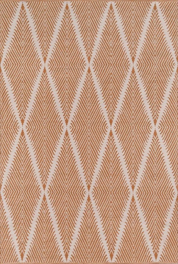 Erin Gates by Momeni River Beacon Orange Hand Woven Indoor Outdoor Area Rug 7'6" X 9'6" (RIVERRIV... | Amazon (US)