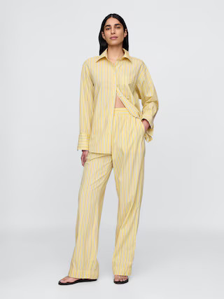 Organic Cotton Poplin Easy Wide-Leg Pants | Gap (US)