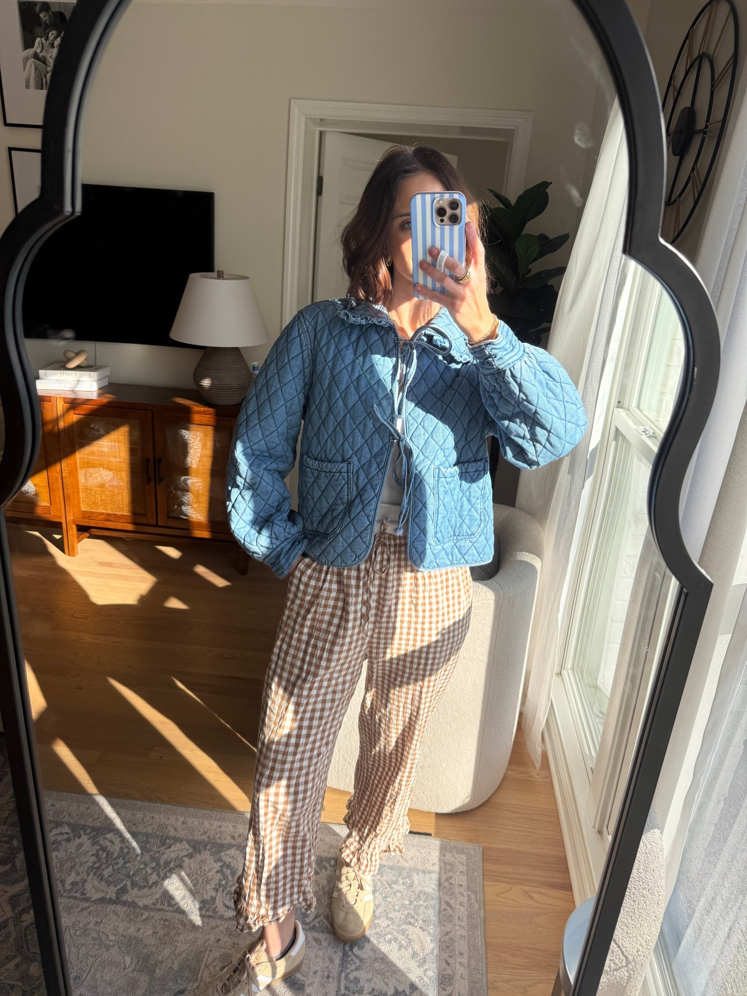 Tie jacket : wearing s
Plaid pants : wearing m
Adidas gazelle

Casual outfit // mom style // sahm // nursing friendly 

#LTKootd #LTKgrwm #LTKSeasonal