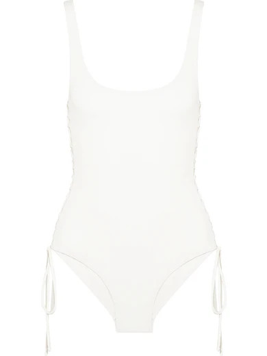 Melissa Odabash - Cuba Lace-up Swimsuit - Off-white | NET-A-PORTER (UK & EU)
