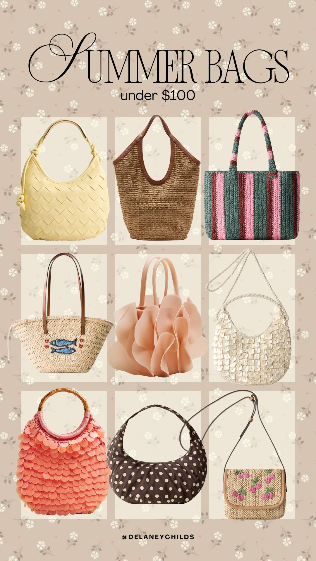 summer bags under $100 

 #LTKdayinmylife #LTKgrwm #LTKootd