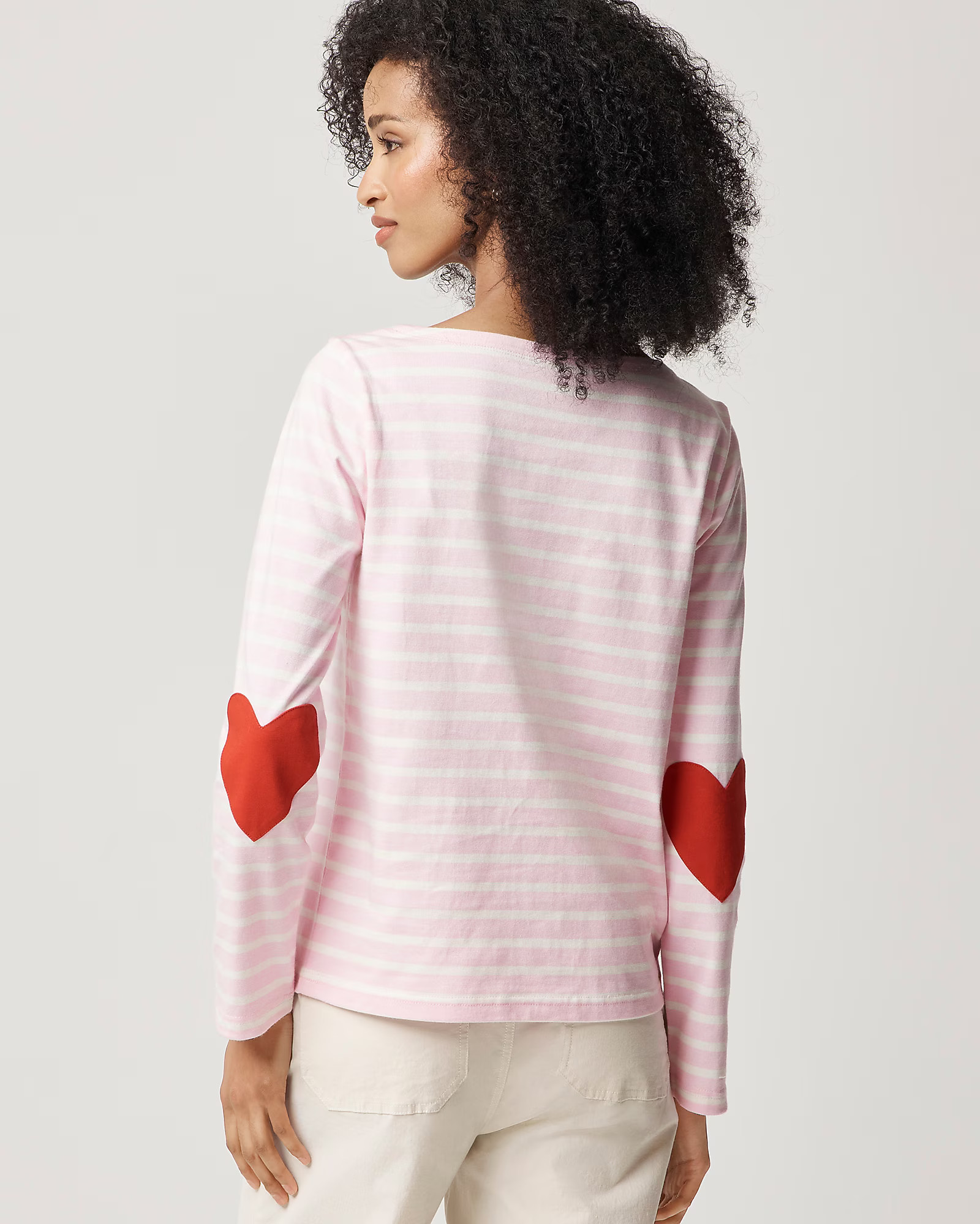 Boatneck striped top with heart elbow patches | J.Crew Factory