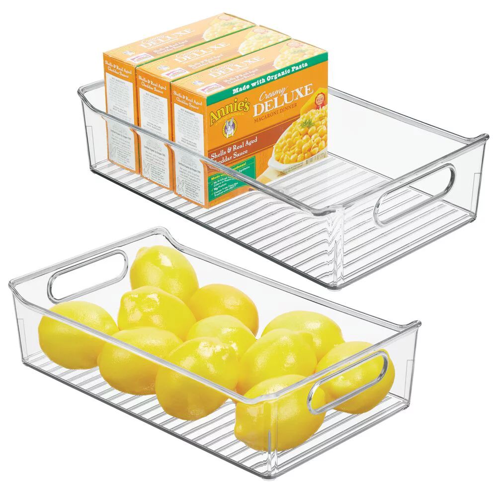 mDesign Plastic Kitchen or Pantry Storage Bins with Handles - Organization in Cabinet, Fridge or ... | Walmart (US)